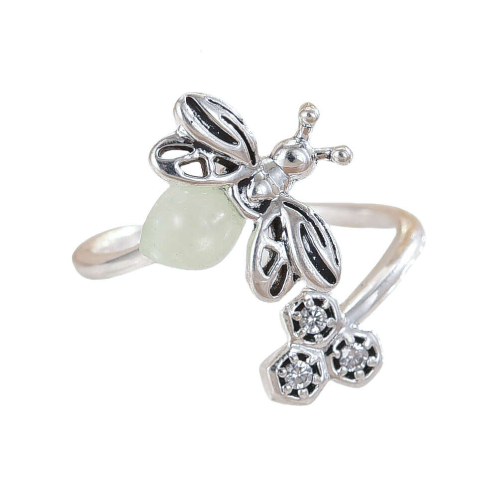 Heat Glow Firefly Honeycomb Open Simple Personality Adjustable Ring 637