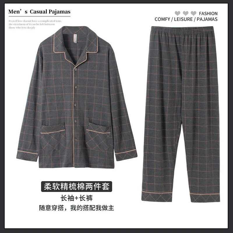 Extra Large Size Pajamas Suit Men Spring Autumn Cotton Fat Long-sleeved Cardigan Homewear Set Oversized 65Kg Loungewear Male W250717