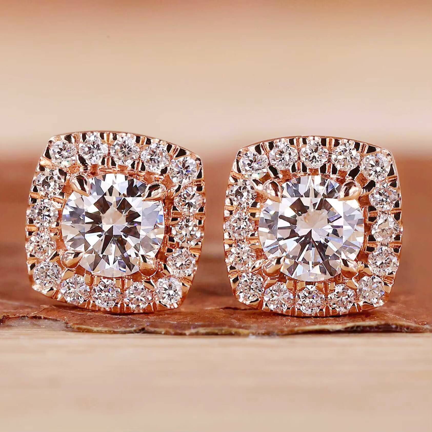 Igi GIA Certified 4 Carat Lab Grown Sapphire Diamond Stud Earrings 10K 14K 18K Solid Gold Tear Drop Composite Gold for Parties