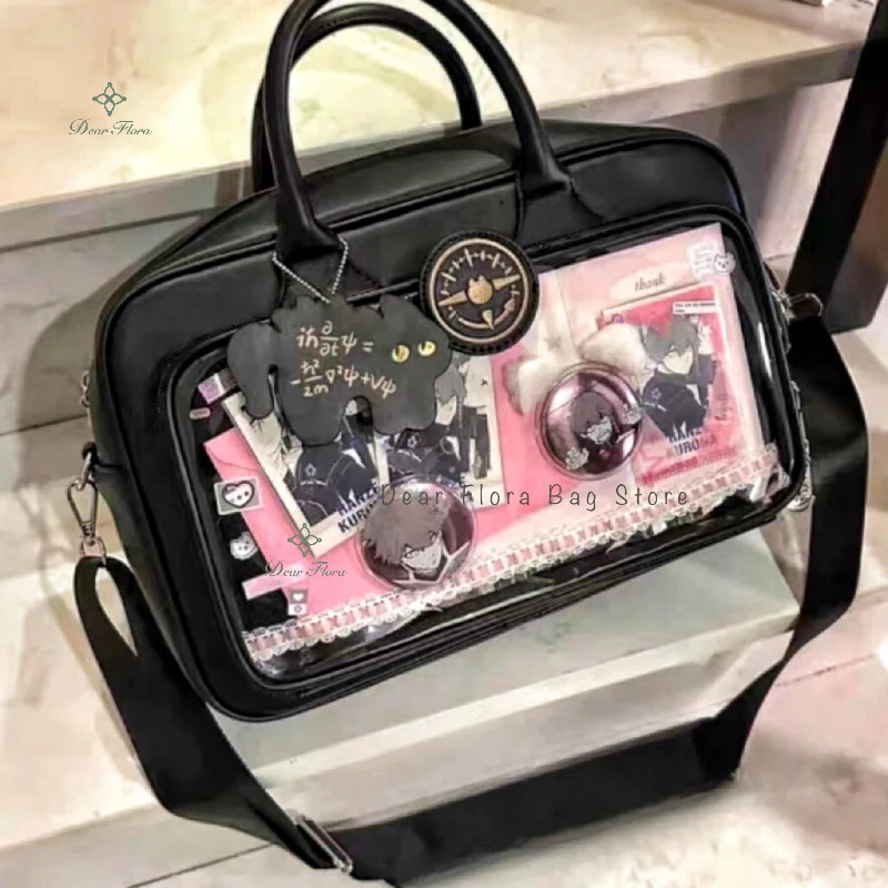 Y2K Cute Lolita Ita Bag Large Capacity Shoulder Crossbody Bag Kawaii Girls Transparent Messenger Bag DIY Display Casual Handbags 250714