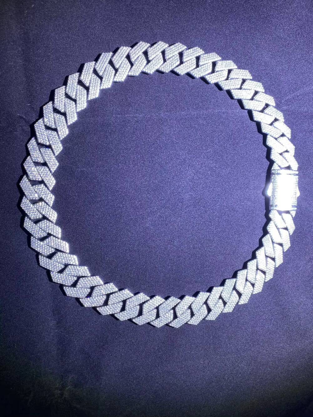 22MM Custom Hip Hop Moissanite Diamond 925 Cuban Link Chain Heavy Cuban Chain for Anniversary Iced out Jewelry