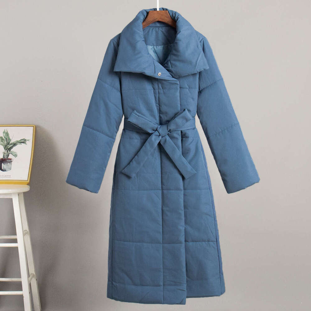 Jacket Winter New Loose Casual Warm Long Stand Collar Cotton Coat B5