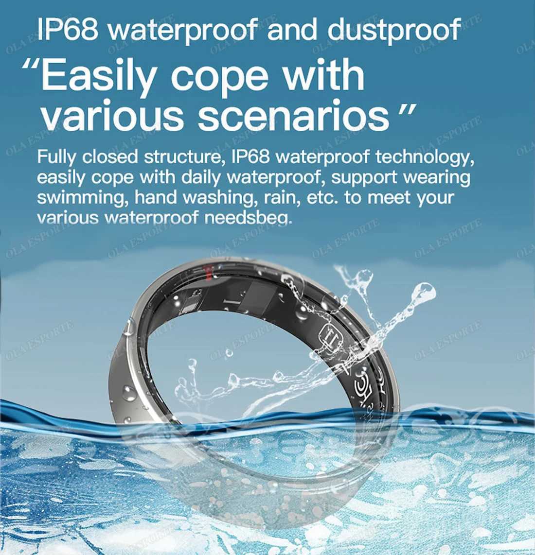 New Light Smart Ring Bluetooth Sports Date Tracker Short Video Remote Control Heart Rate Sleep Calorie Smart Ring for Samsung Men W250717