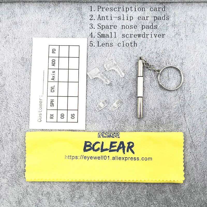 BCLEAR Half Rim Eyeglasses Frame with Magnetic Clip-on Alloy Glasses Optical Prescription Spectacles Eyewear