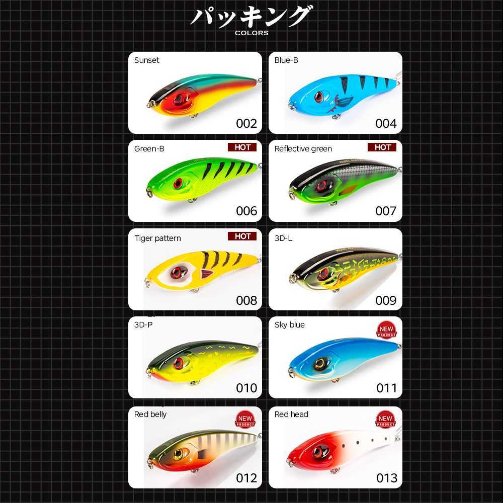 Hunthouse Jerkbait Loud Sound Pencil Baits Pike Lure Slow Sinking Artificial WobbLErs Pesca LEUrre Perch LW129 Z250717