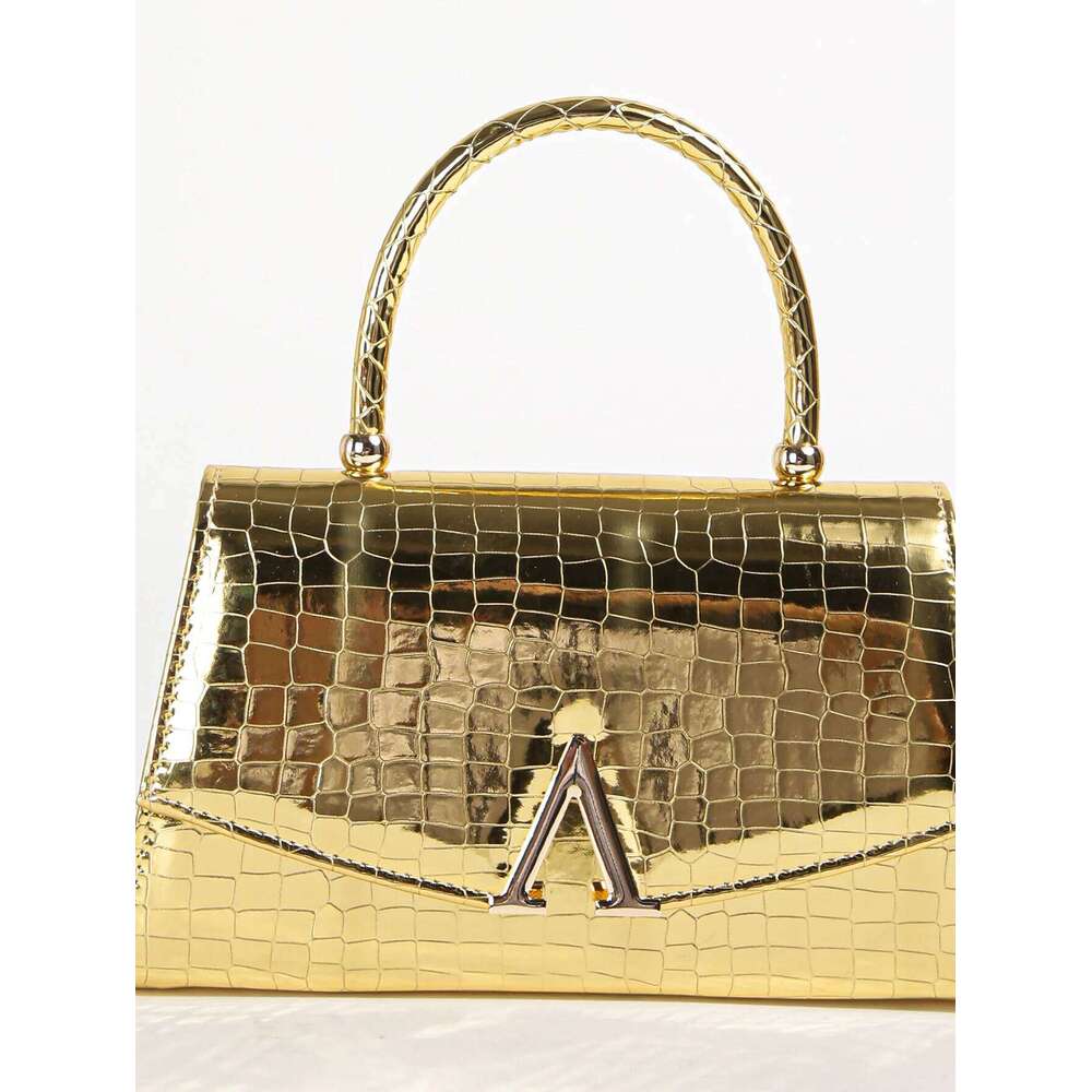 Women's Solid Color Mini Satchel Bag, Elegant Dinner Chain Bag For Women,Elegant,Exquisite Patent Square Evening