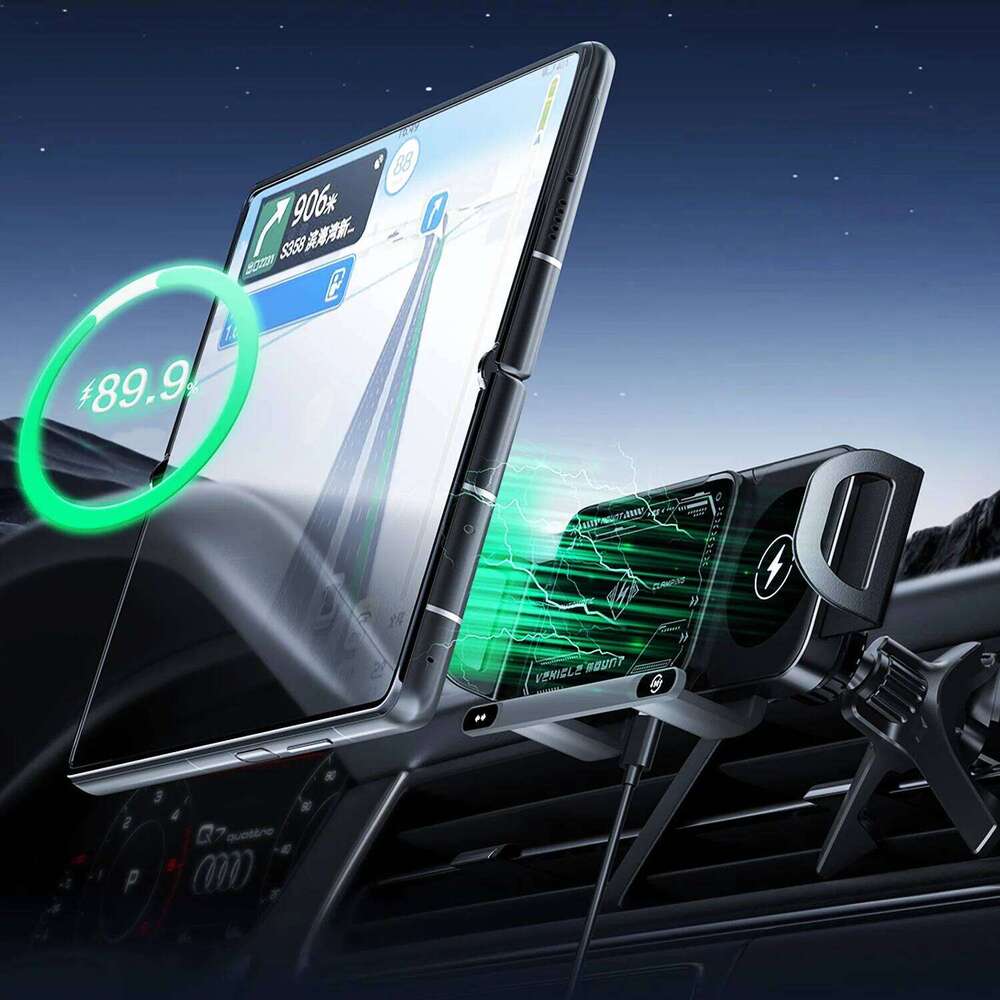 Foldable Car Wireless Charging Mount Universal Phone Holder Intelligent Induction Electric Rotation Charger