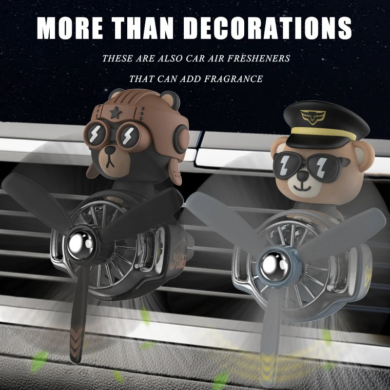 DIY perfume Odorless ornament plane pilot bear car air fresheners decorations accessories aroma vent clip fragrance diffuser men 250715