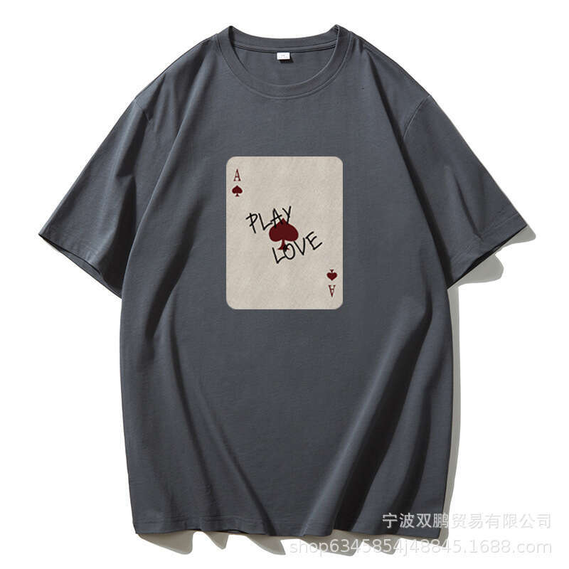 New Pure Cotton Short Sleeve Top Niche Print Round Neck T-Shirt Loose Soft Ins Style Women's Clothing B5