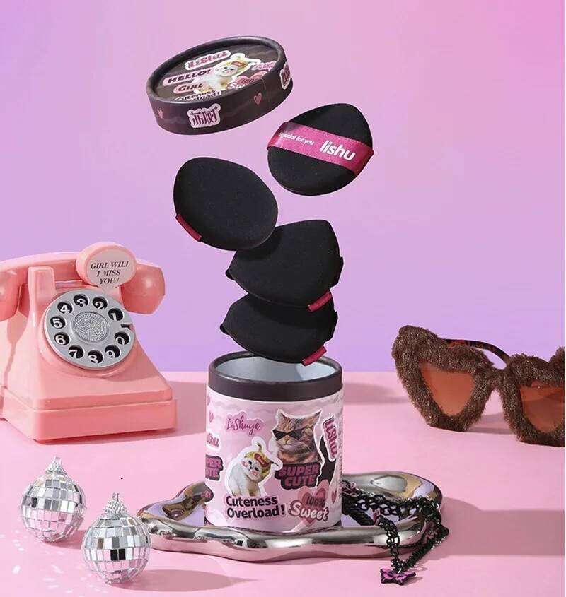 Lishu 4pcs Makeup Foundation Puff Air Cushion Loose Powder Veet Cosmetic Blender Sponge Applicator X250717