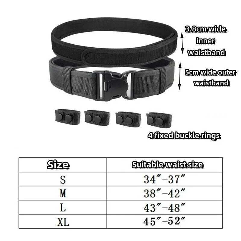 2 in 1 Tactical Belt Quick Release Buckle MOLLE Mens Belts width 5CM W250717