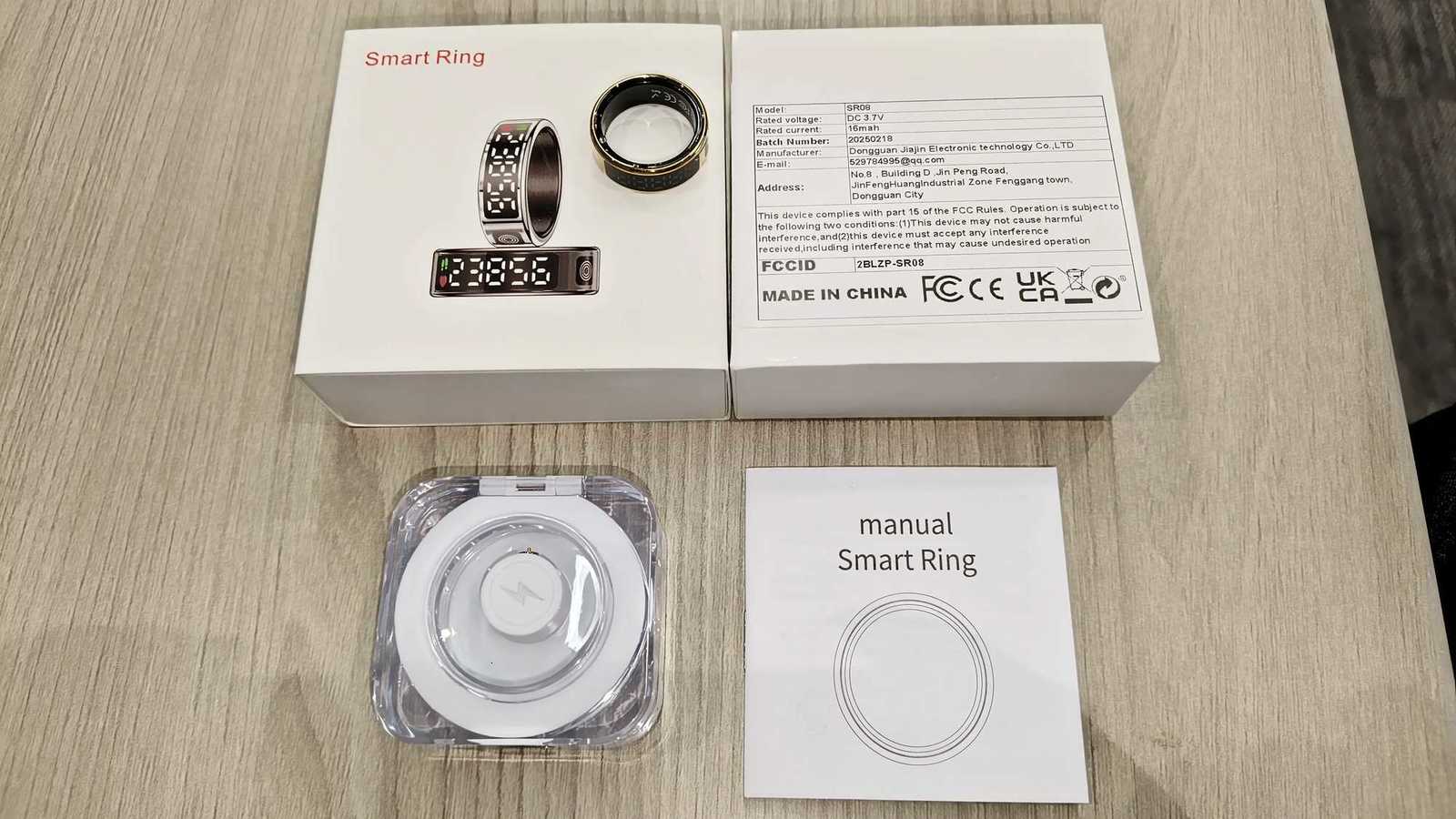 8 Stainless Steel Smart Ring with Digital Display Black Gold or Silver W250717