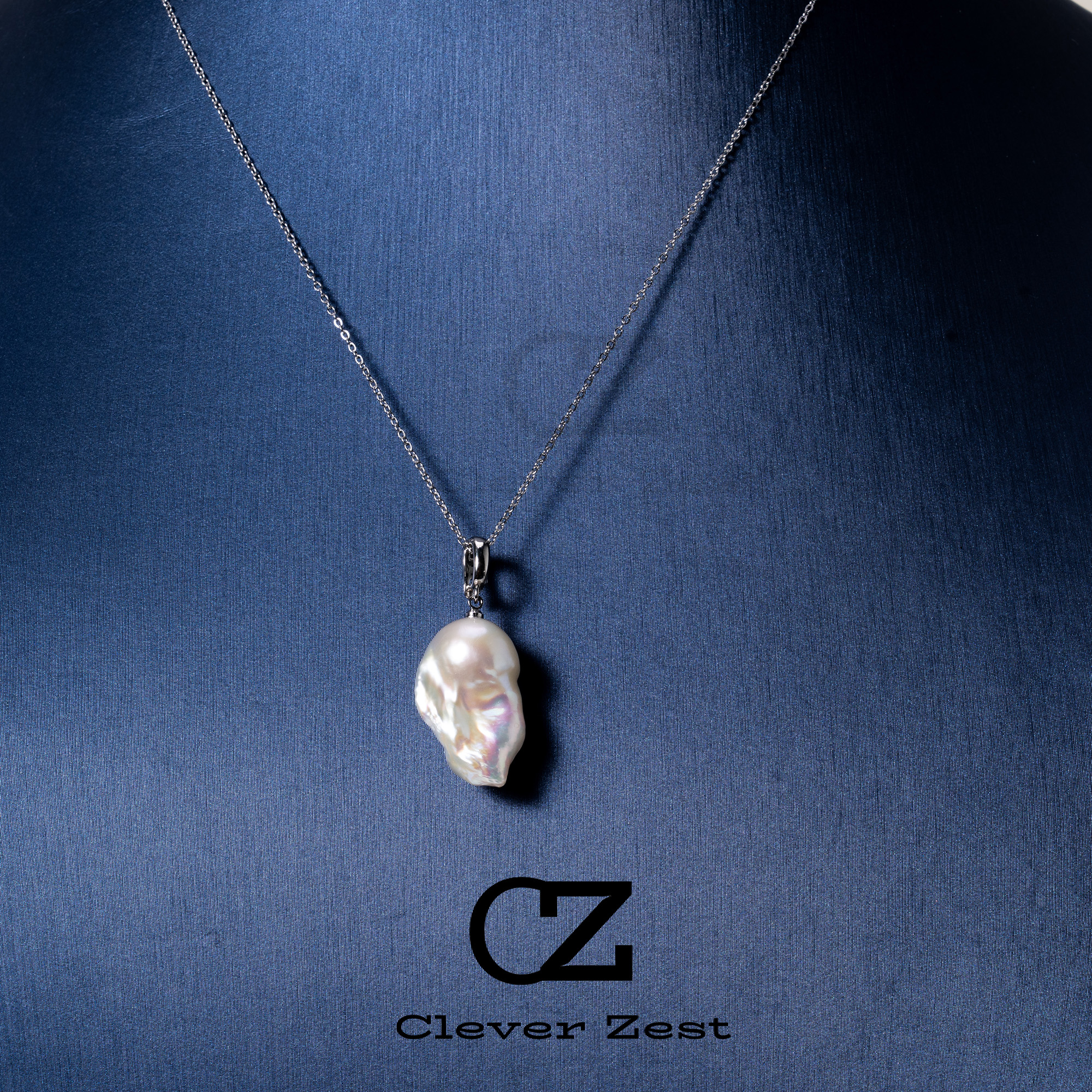 Natural freshwater pearl baroque freshwater nucleated pearl pendant pearl strong light Alloy universal clasp baroque personality fashion trend