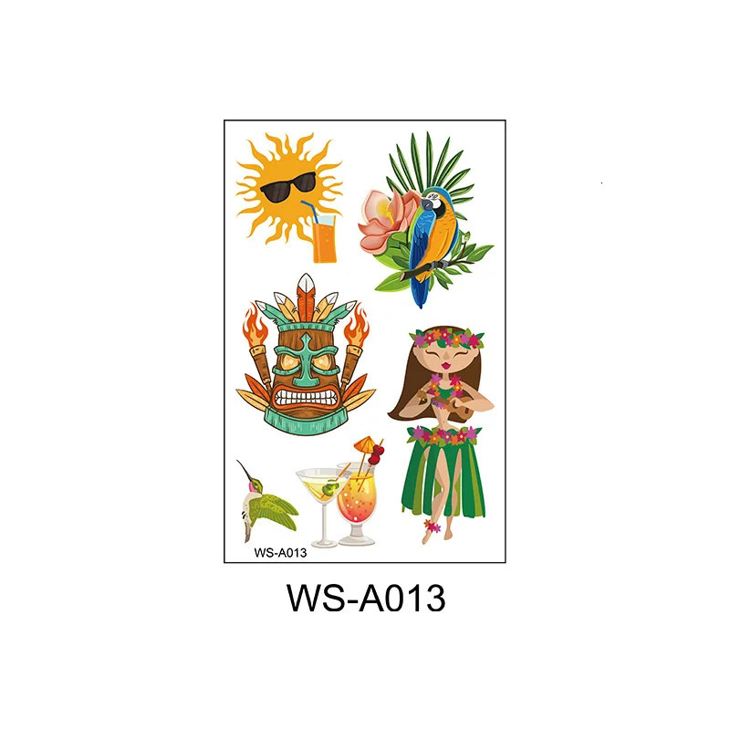 Hawaii Stickers Beach Waterproof Kids Body Tattoos Film Decal Temporary Tattoo for Woman Summer Style Party 250714