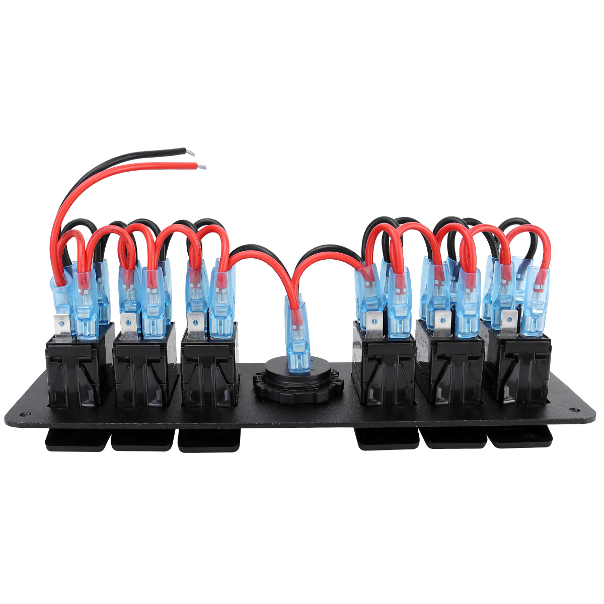 6 sets of rocker switch panels with voltmeter, suitable for cars, trucks, boats, and RVs (12V-24V)