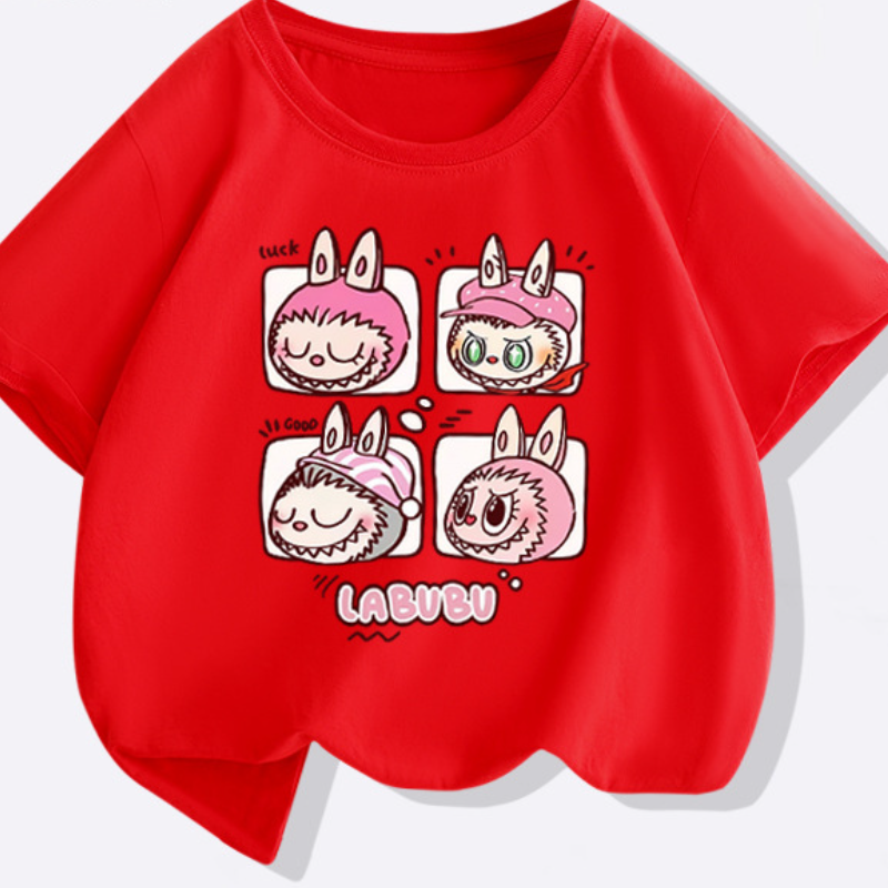 LaBuBu T-shirt for boys and girls, short-sleeved top disney designer clothing soft and comfortable with pattern print design T-shirt summer clothes Li
