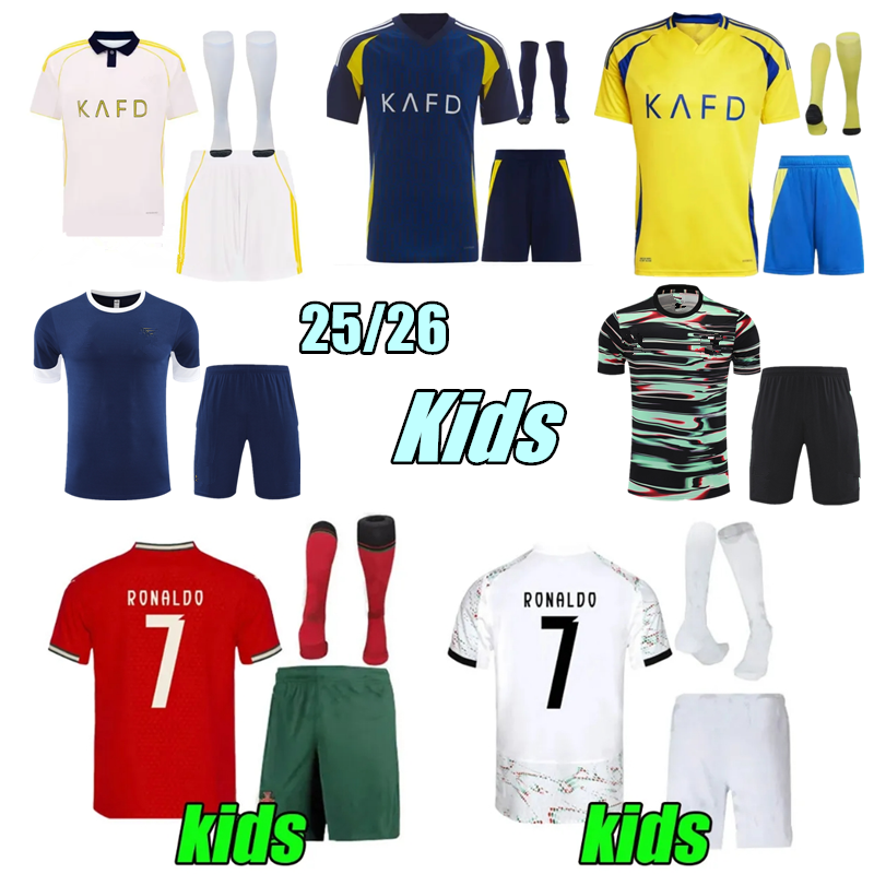 kids football kits Ronaldo soccer Jerseys 24 25 26 Home yellow CR7 boys PortugalS Gonzalo Martinez Talisca Ghislain Konan Vincent Aboubakar men Football shirt