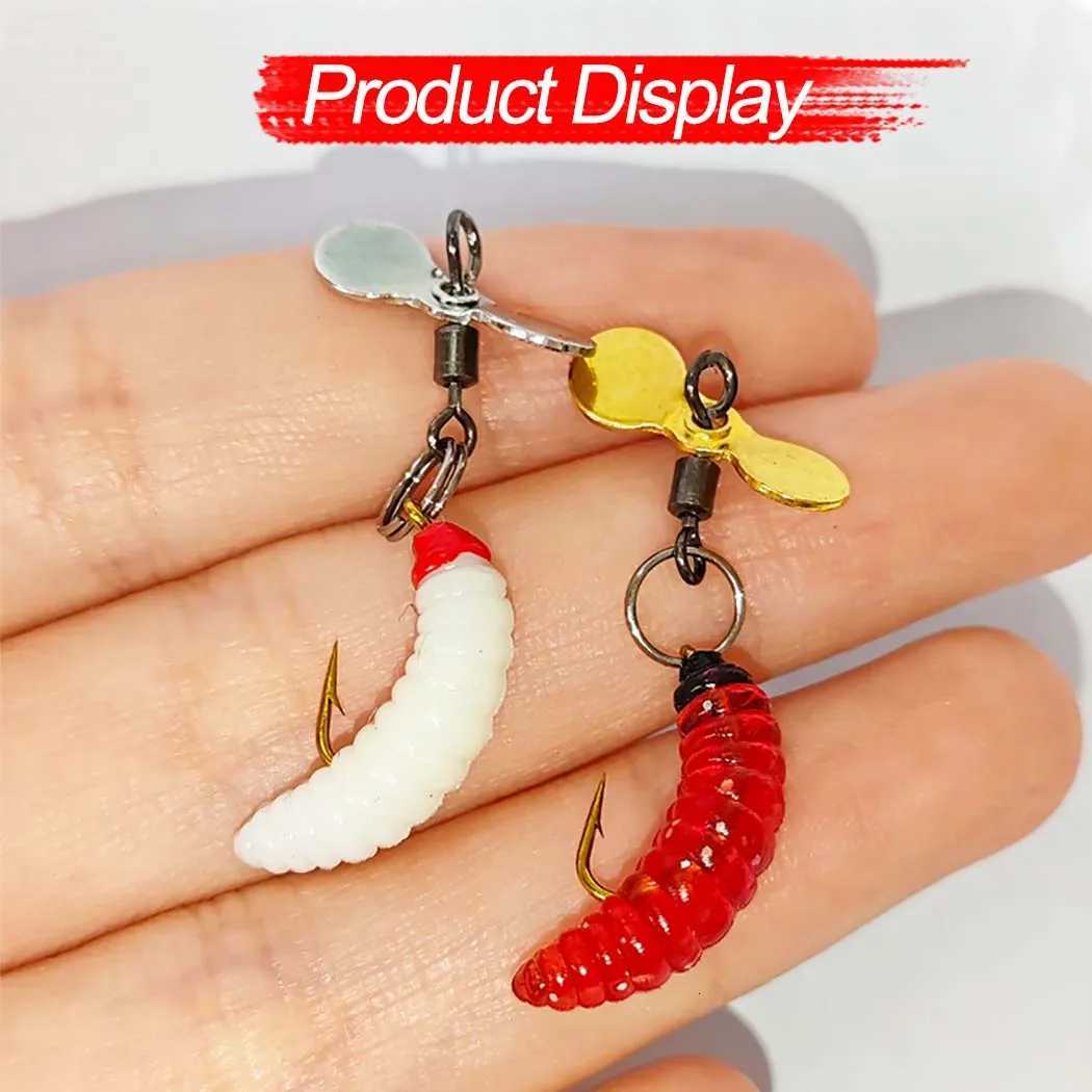 5Pcs/Box Propeller Worm Fishing Lure Spinner Spinning Bait Rotating Blade Sequin Bionic Fish Lure Z250717