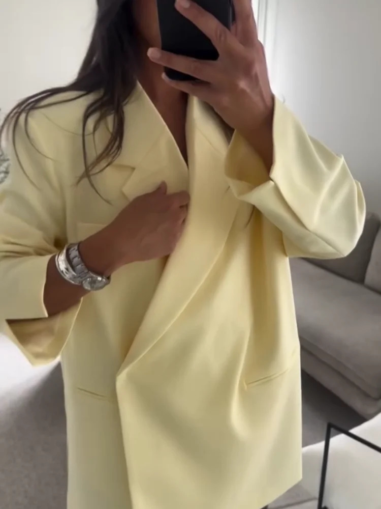 2025 Office Lady Solid Short Sleeve Lapel Blazer Jackets Women Casual V Neck Covered Button Suit Jacket Female Chic Street Coat 250715