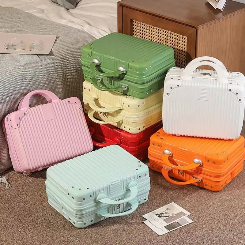 14 inch Mini Travel Suitcase Cosmetic Box Hand Luggage Organizer Makeup Case Small Password Boarding
