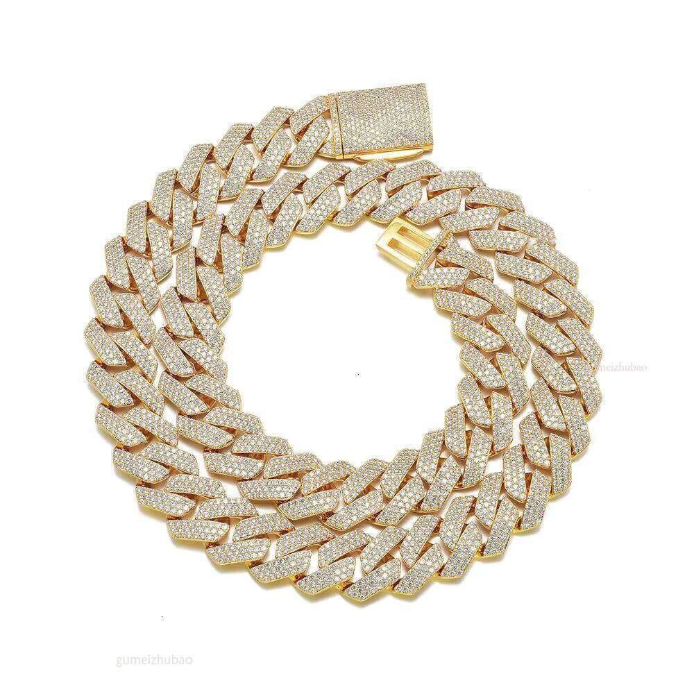 Wholesale Men's Sier Cuban Link Chain Necklace VVS Dia Hip Hop Style 6MM-14MM Moissanite Sizes Vary