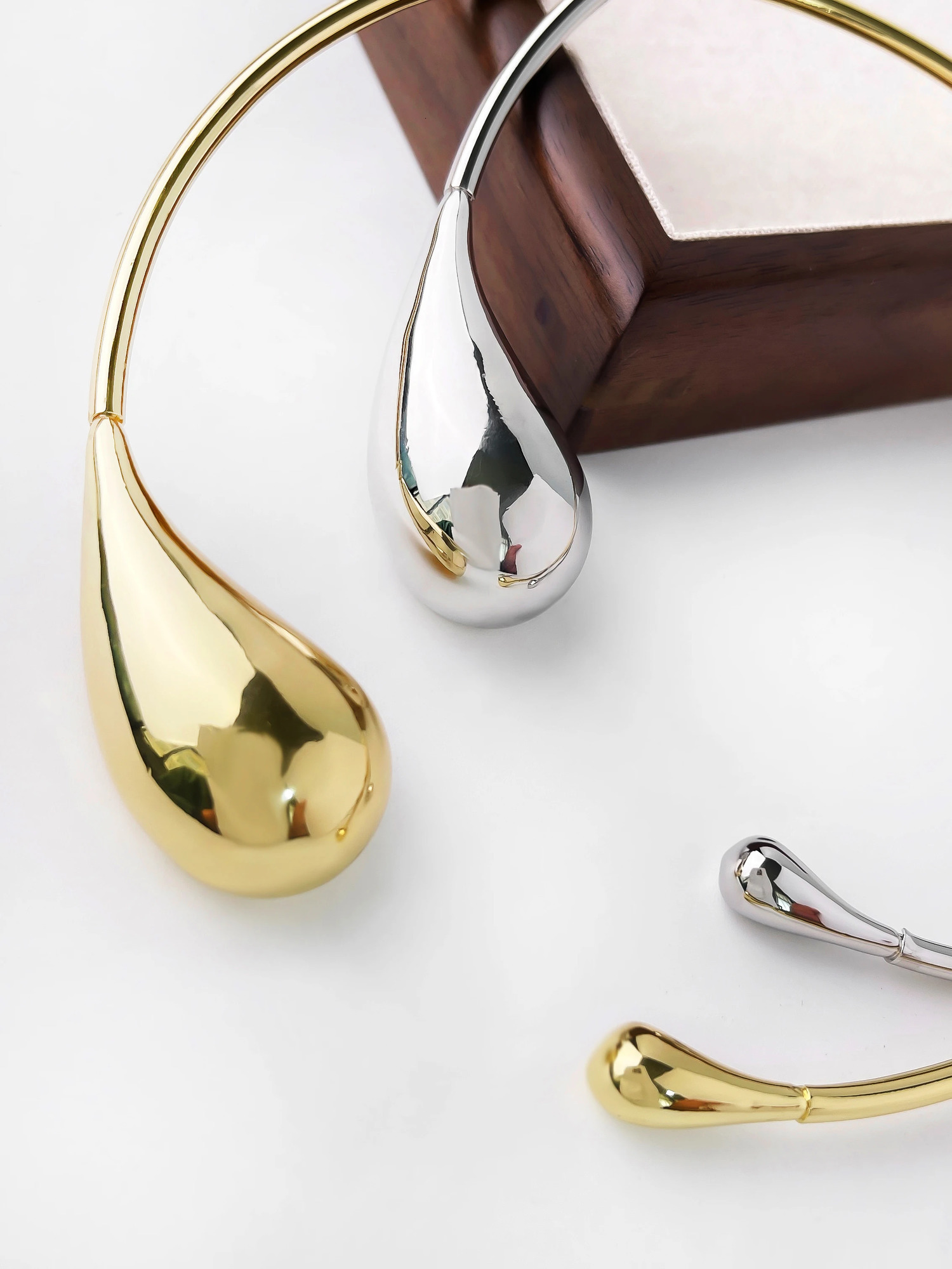 Irregular Chunky Water Drop Open Choker Necklace for Women Girls Punk Goth Fashion Vacation Jewelry 250716