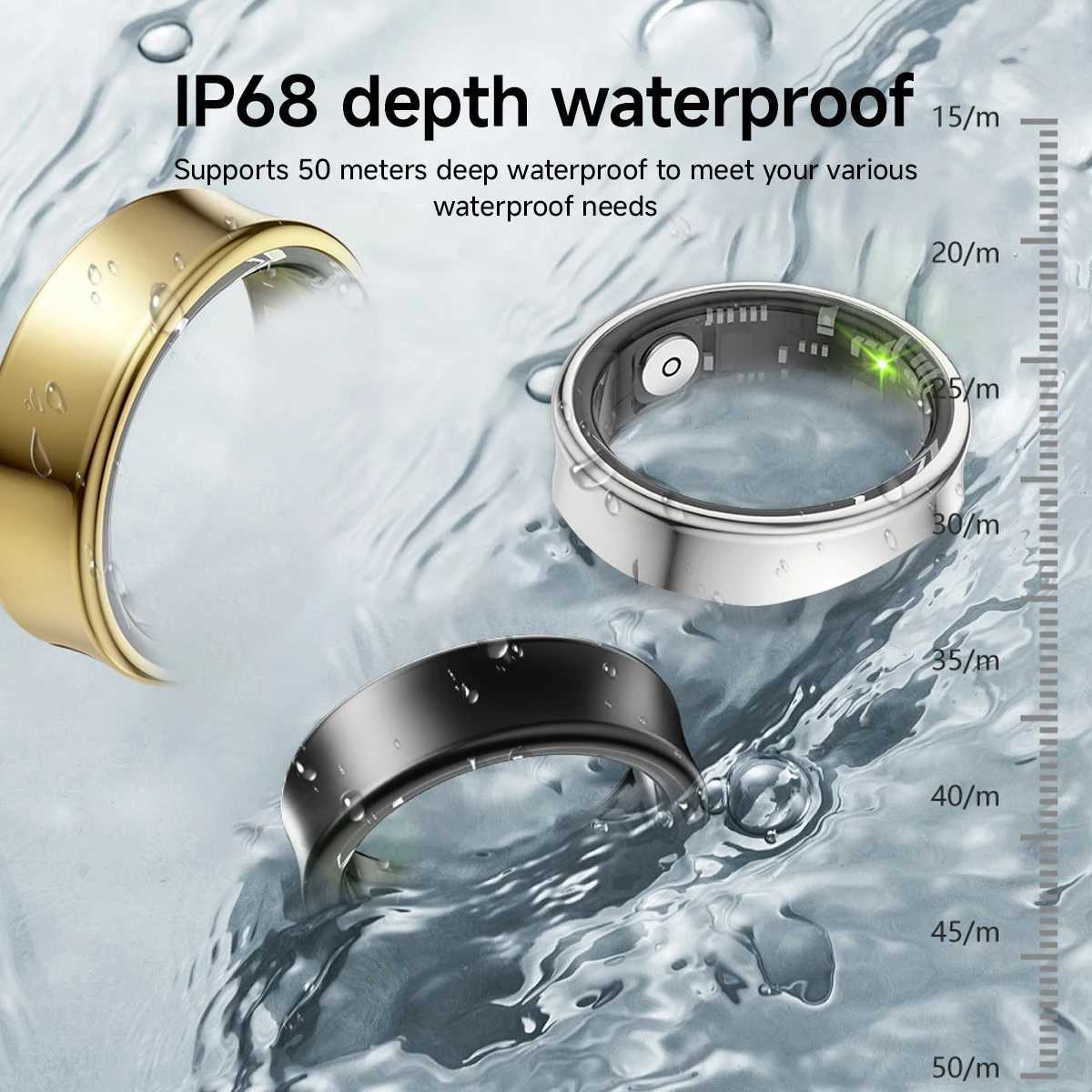 2024 NEW Mens Smart Ring Womens Fitness Tracker Exercise Monitoring Waterproof SmartRing with Video Swiping and Reading W250717