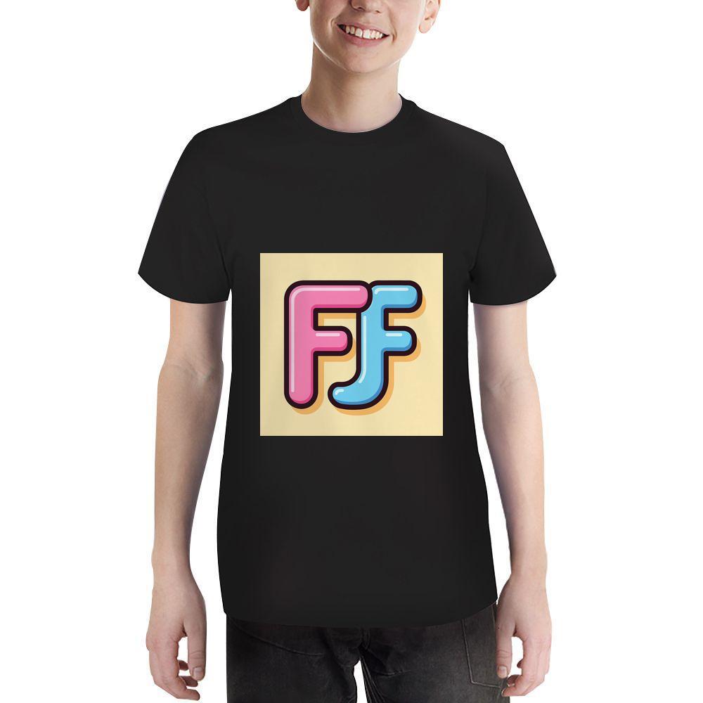 ddmywed Boy and girl Children's T-shirt T-shirt with a pink and blue logo on the front