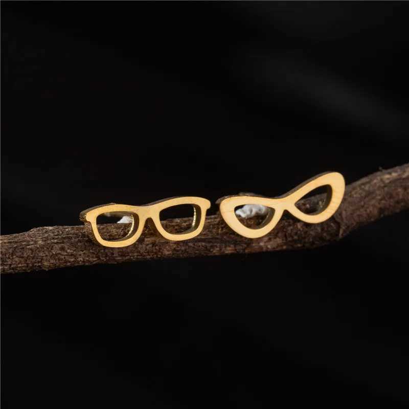 Unique Funny Glasses Earrings for Women Men Personality Metal Sunglasses Shaped Stud Earrings Asymmetry Jewelry Earrings y250715
