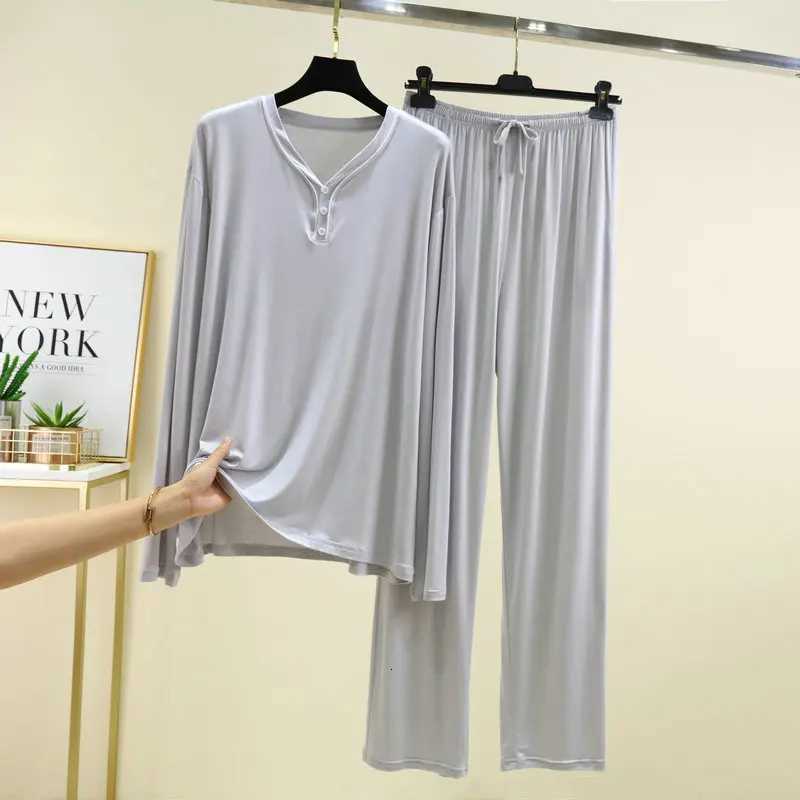 Mens Pajamas New Large Size Loose Sleepwear Set Casual Modal Pajamas For Men Long Sleeve Spring Autumn Home Clothing Male W250717