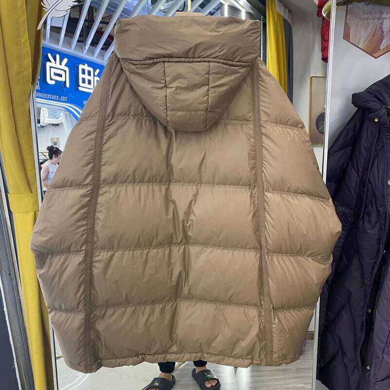Janveny 90% White Duck Down Jacket Women Winter Long Puffer Coat Hooded Thicken Female Loose Korean Warm Feather Parkas MDNG