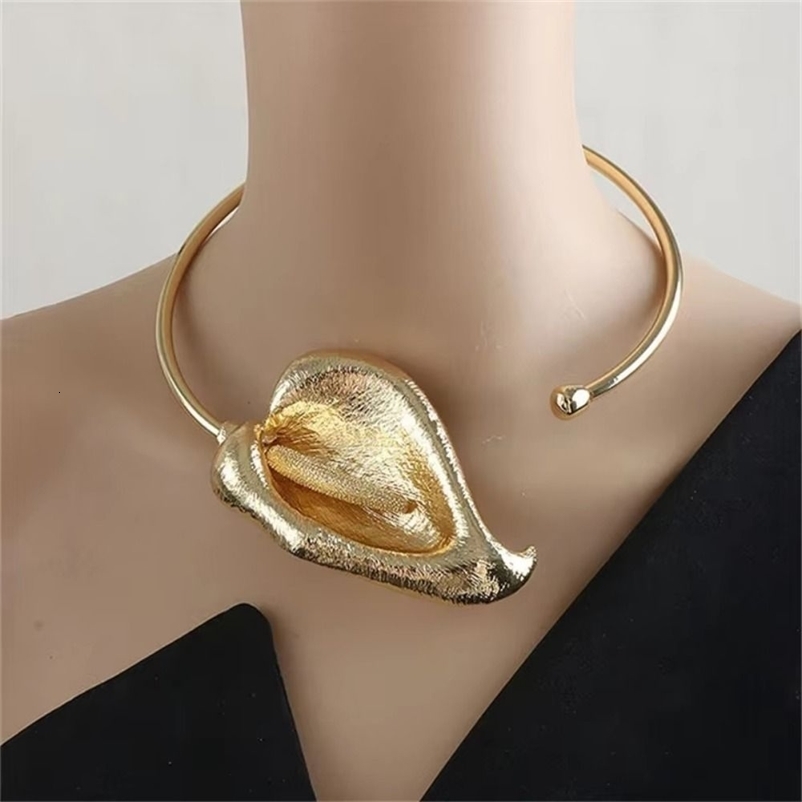 Three-dimensional Floral Open Choker Flower Modeling Exaggerated Clavicle Chain Metal Irregular Collar Choker Necklace Banquet 250716