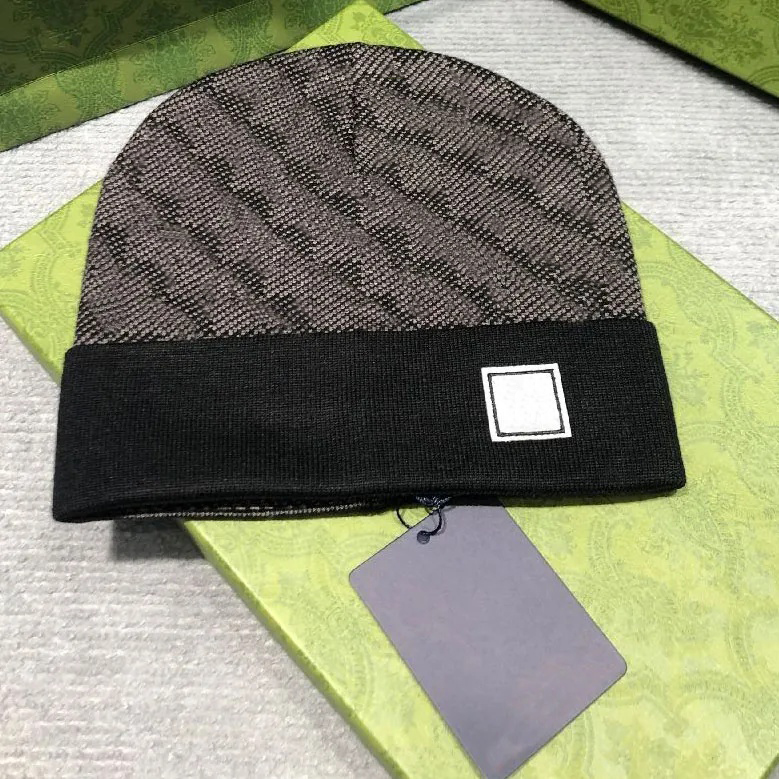 beanie hat designer Men woman bonnet skull cap knit for Black Classic Fashion Leisure plaid fall winter outdoor ski warm hat box