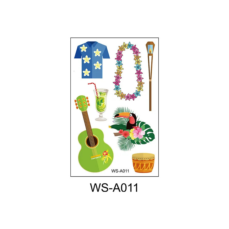 Hawaii Stickers Beach Waterproof Kids Body Tattoos Film Decal Temporary Tattoo for Woman Summer Style Party 250714