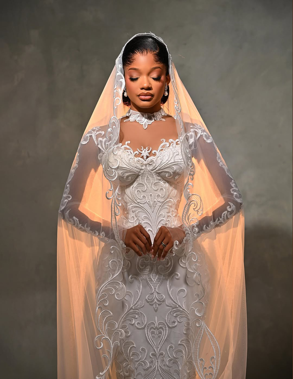 Vintageinspired Mermaid Wedding Dresses High Neck Long Sleeve Embroidery Bridal Gowns Sweep Train Customized Vestidos De Novia