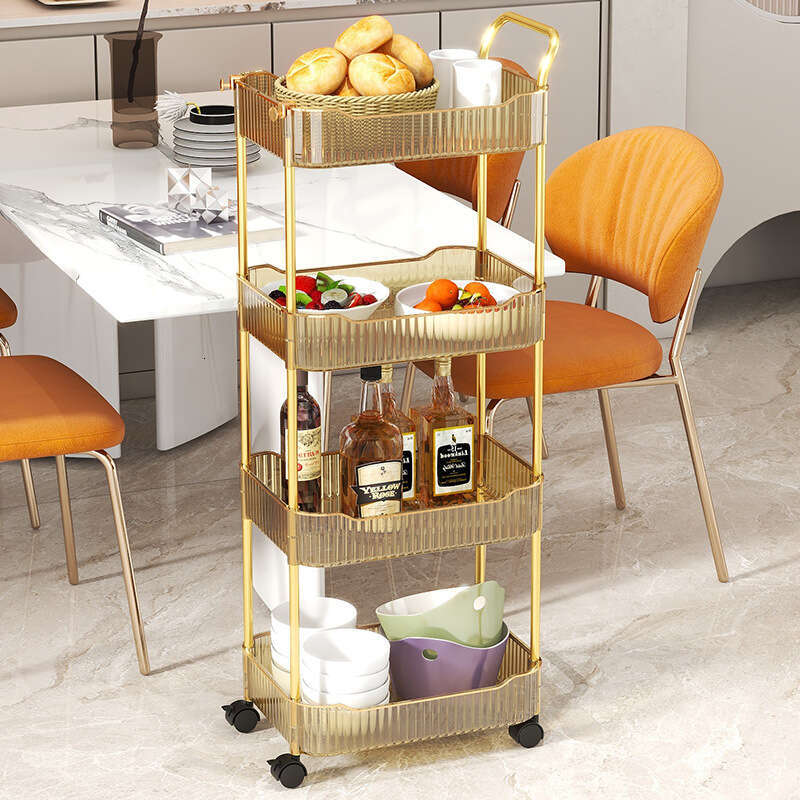 New Model Household Trolley Storage Rack Suitable for Kitchen, Hotel, Food Stalls, Beautiful Elegant, Easy to Push and Pull, Various Styles Available