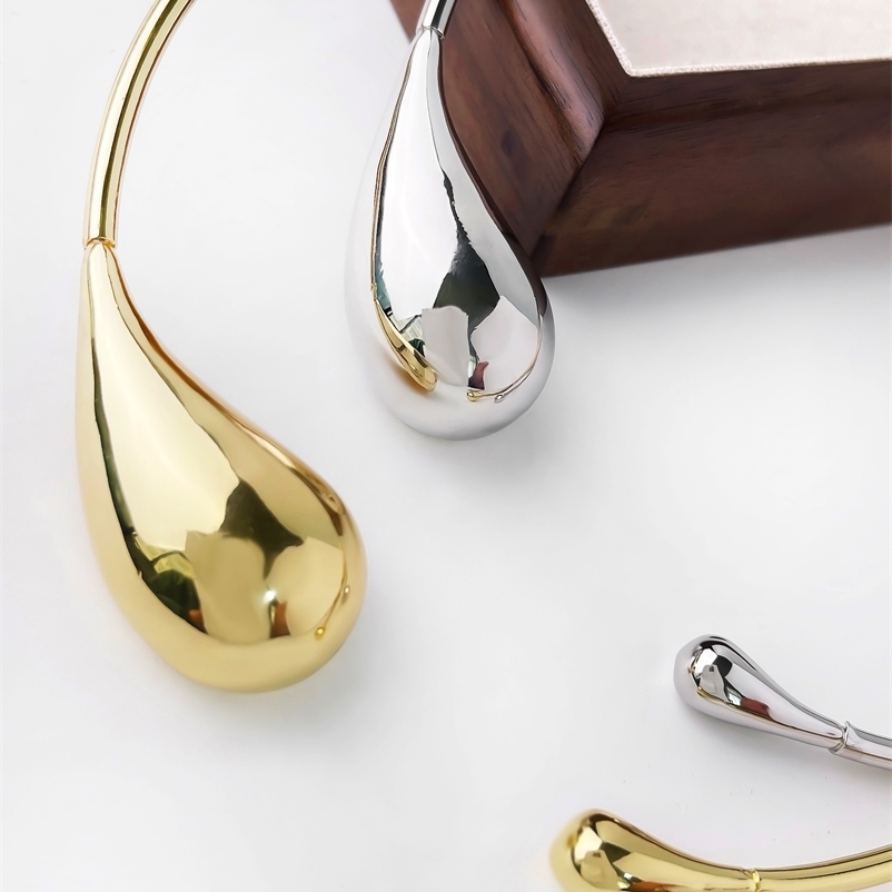 Perisbox Statement Irregular Chunky Water Drop Open Choker Necklace for Women Girls Punk Goth Jewelry 250716