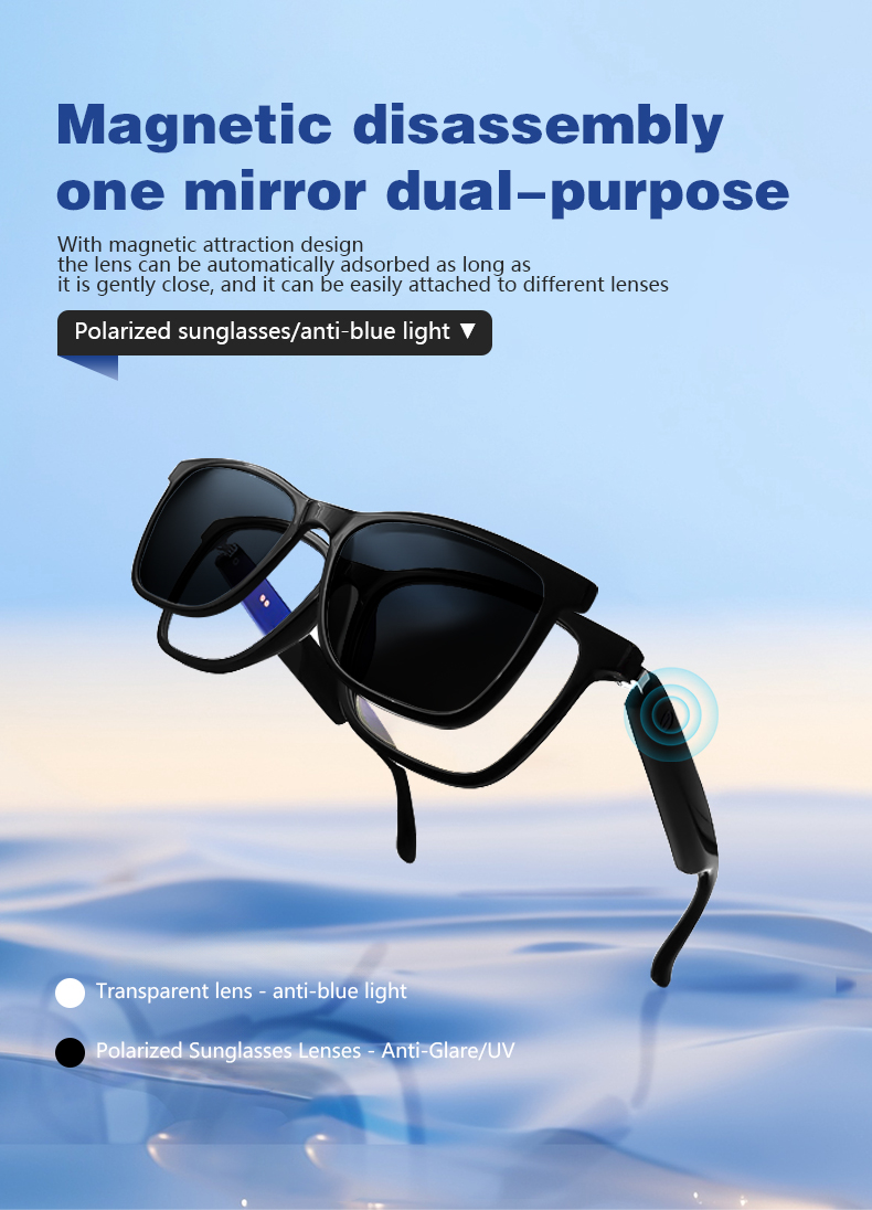 Smart glasses Bluetooth call voice assistant music listening glasses smart sports polarized sunglasses men anti-blue light designer sunglasses for wom