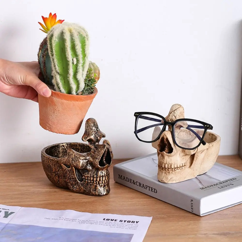 Creative Skull Glasses Holder Anti-slip Universal Glasses Display Stand Keychain Storage Crafts Desktop Eyeglass Holder 250716