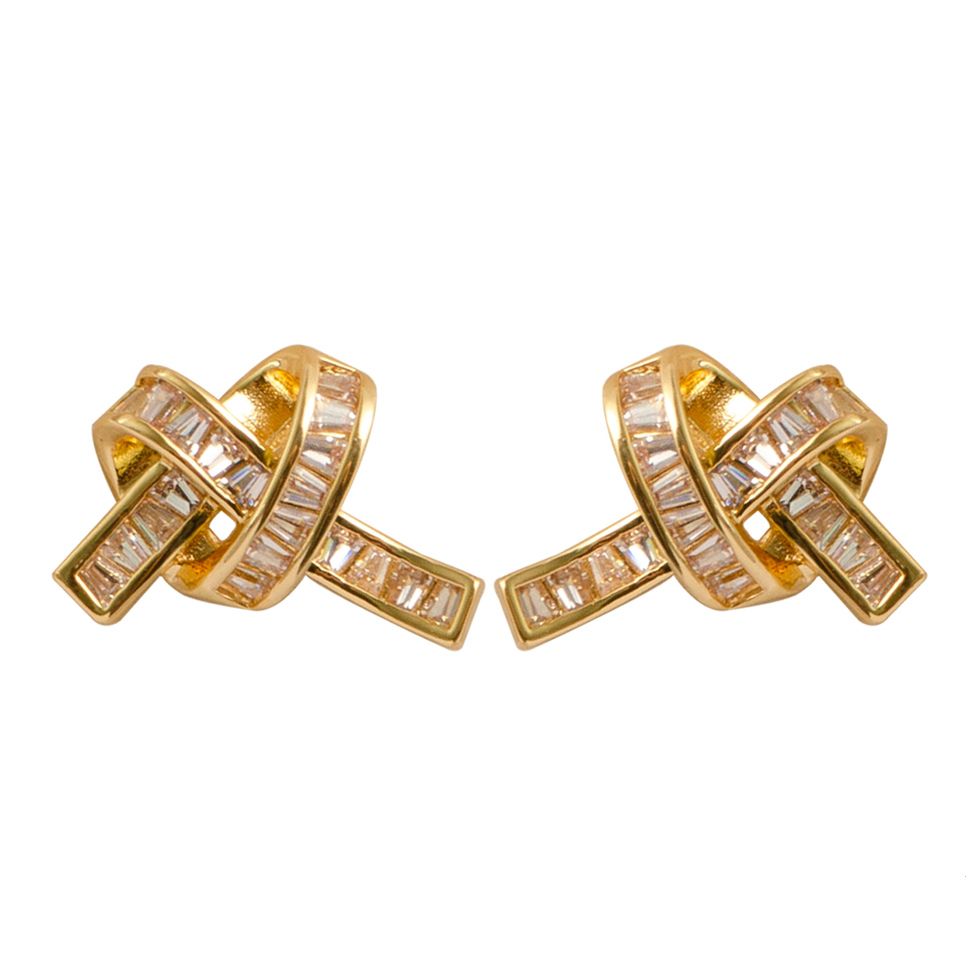 Fashion Exquisite Twisted Braided Zircon for Women Sparkling High-end Versatile Sier Needle Earrings