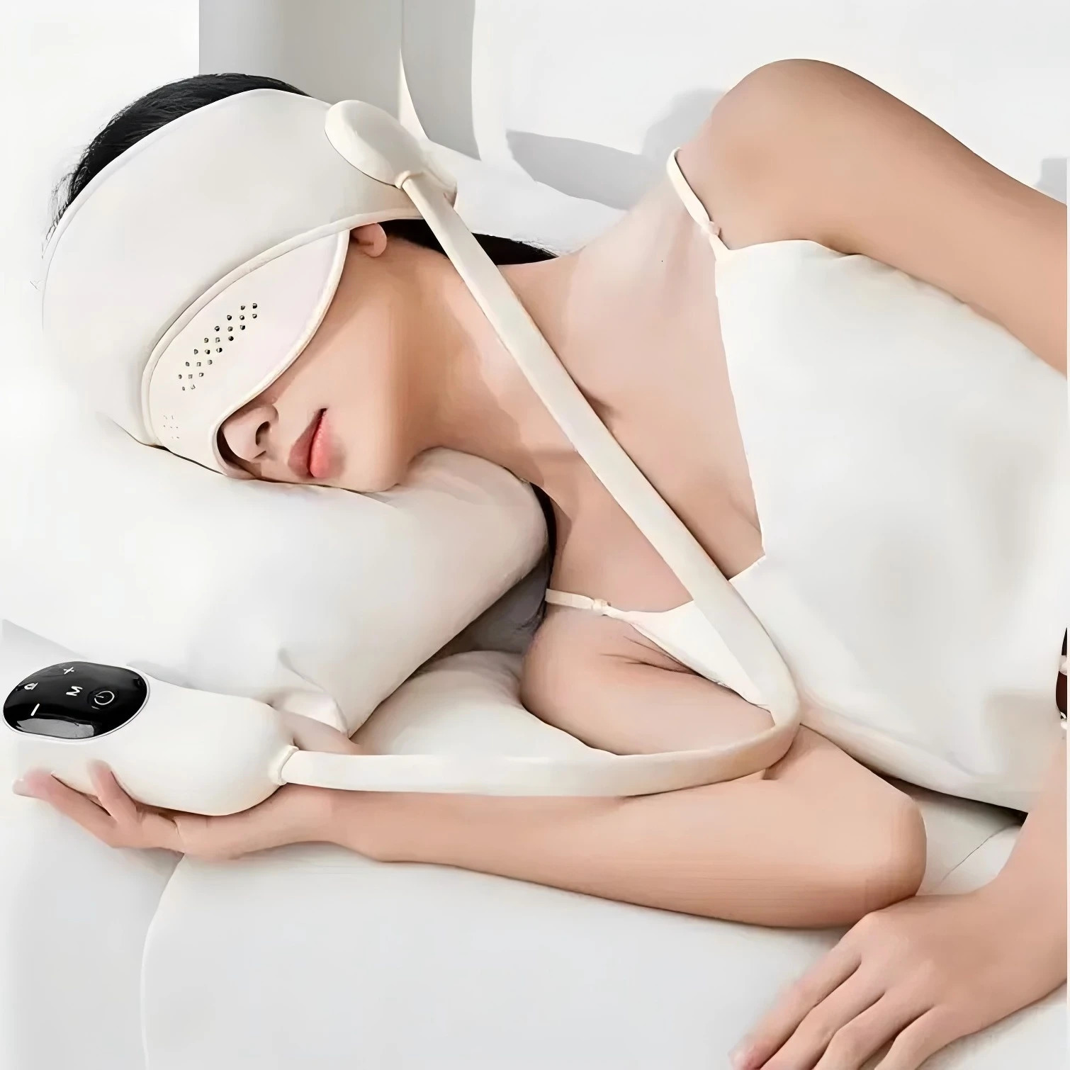 Air Pressure Head Massager with 6 Air Bag Electric Head Eye Massager 360 Degree Deep Relax and 3 Heat Mode for Improve Sleep 250716