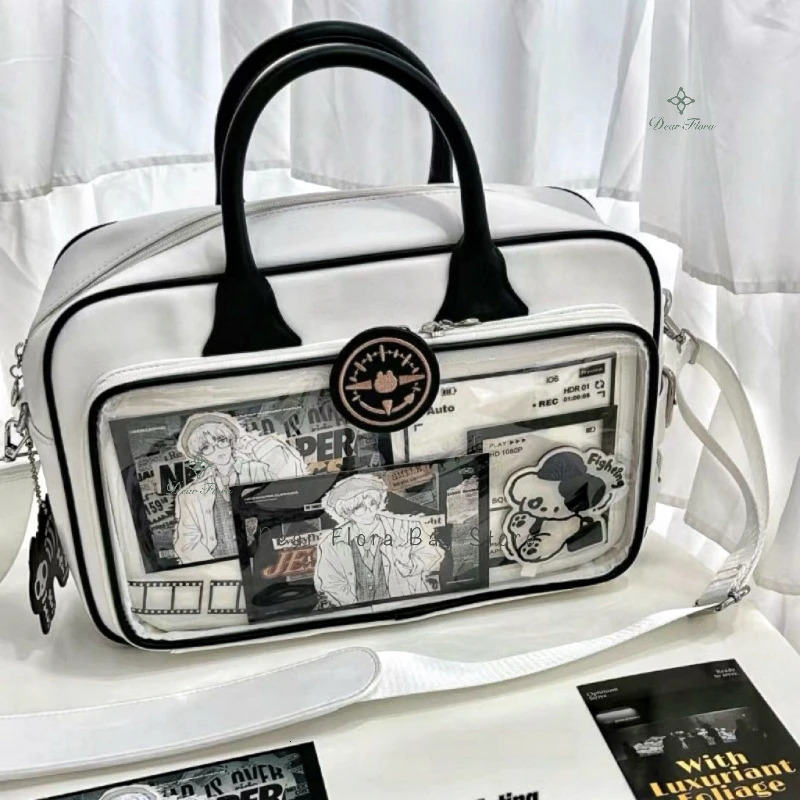 Y2K Cute Lolita Ita Bag Large Capacity Shoulder Crossbody Bag Kawaii Girls Transparent Messenger Bag DIY Display Casual Handbags 250714