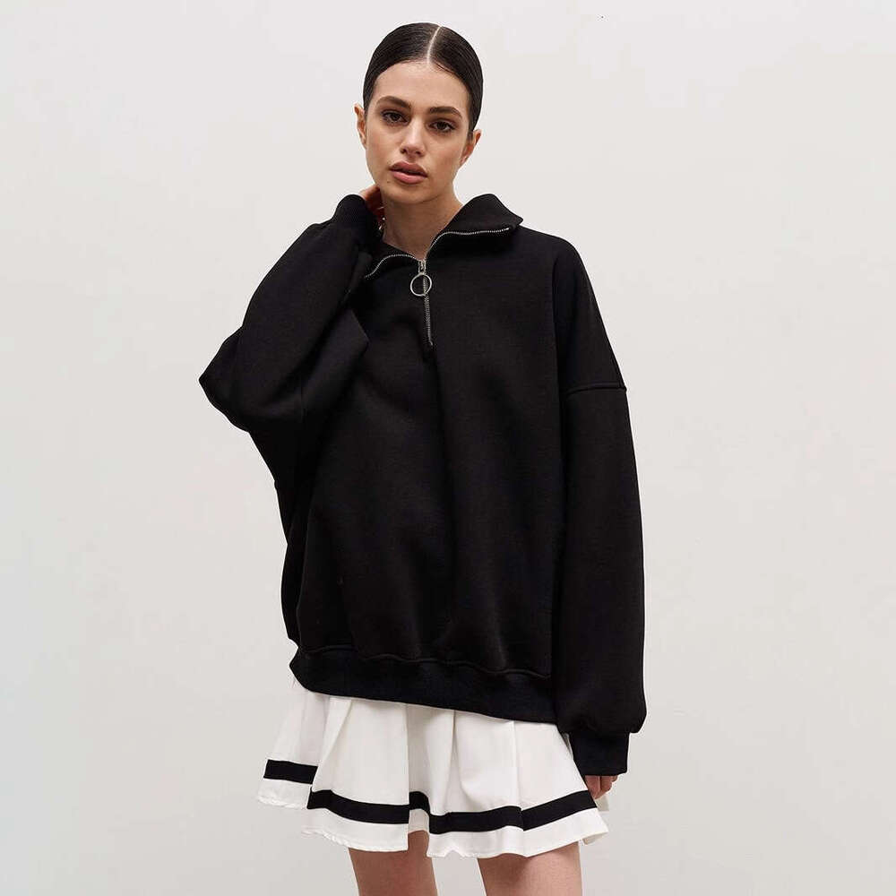 Autumn Winter Women's Unisex Fashion Street Style Loose Zip-Up Hoodie B5