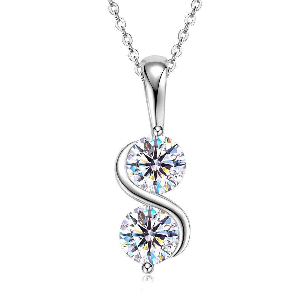 1 fashion Moissanite Necklace Infinity Symbol Simple Versatile Sterling Sier Pendant Light New Style 700