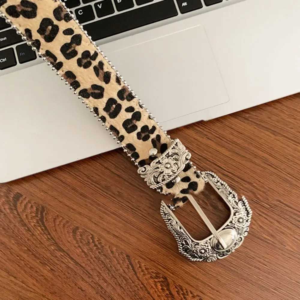 Fashion Designer Rivet Waist Belt Gothic Punk Style Leopard Print Belt American Y2K Womens Waist Belt Streetwear W250717