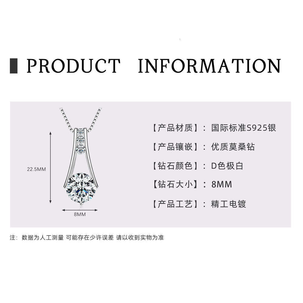 3 fashion Hearts Eight Arrows Moissanite Pendant For Women New Pure Sier Simple Necklace 8E2