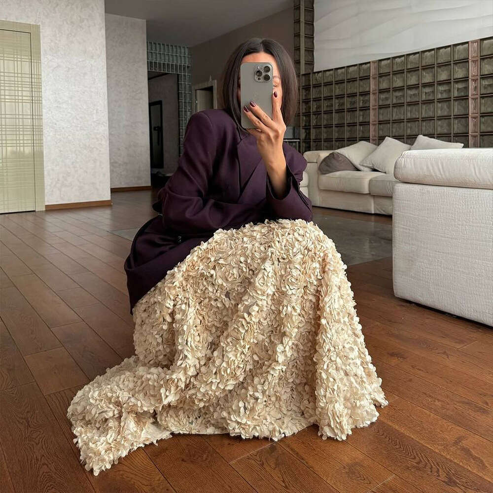 Dress For Women Autumn Winter New Petal Design Long Evening Socialite Skirt B5