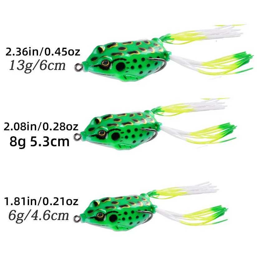3Pcs 6G 8G 13G Frog Soft Lure Tube Bait Plastic Fishing Lure with Fishing Hooks Topwater Ray Frog Artificial 3D Eyes Z250717