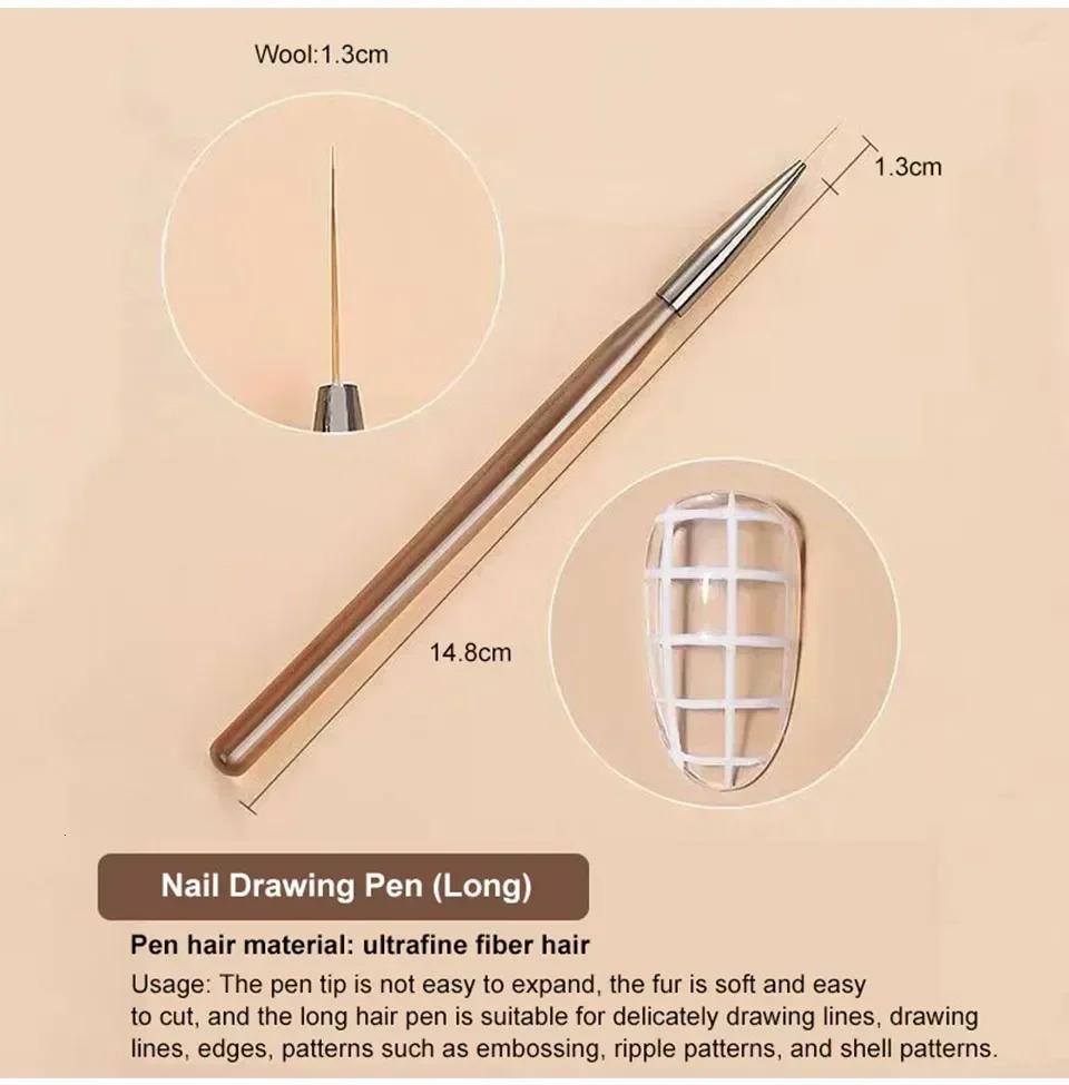 9PCS Nail Brush Liner DIY Painting Pen Manicure Acrylic Drawing Brush for Nail Art n Nails Tip Display Painting Tool 250716