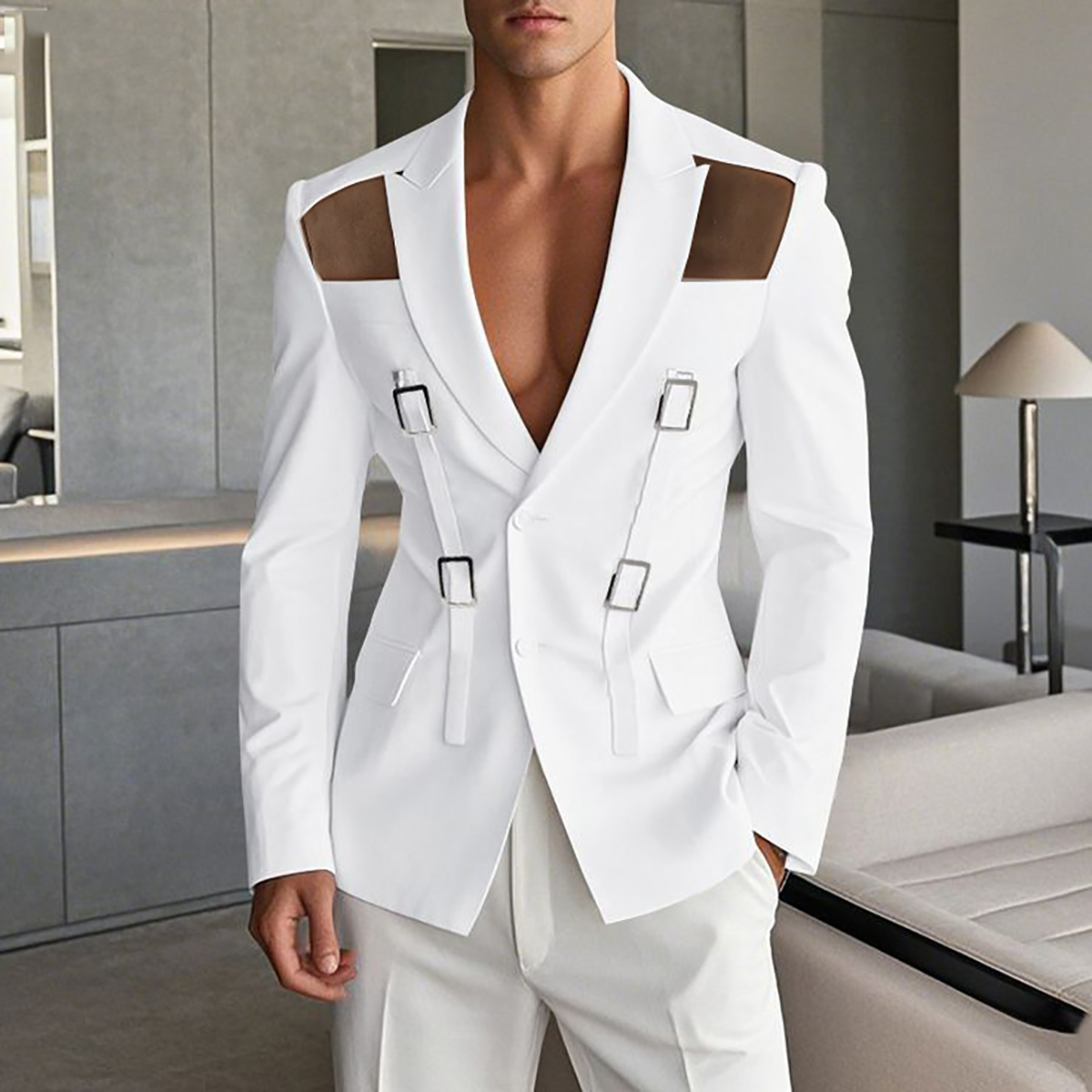 Noble Bespoke Mens Suits Blazer Slim Fit 2 Pcs Jacket Pants Costume Groom Tuxedos Male Clothing Customized